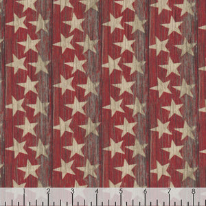 Sweet Land of Liberty Red Woodgrain Stars 21661-RED-CTN-D from 3 Wishes 