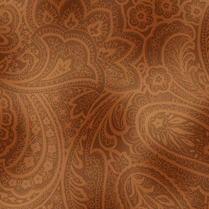 Radiant Paisley Saddle Brown108" fabric 9747W-78 from Benartex by the yard