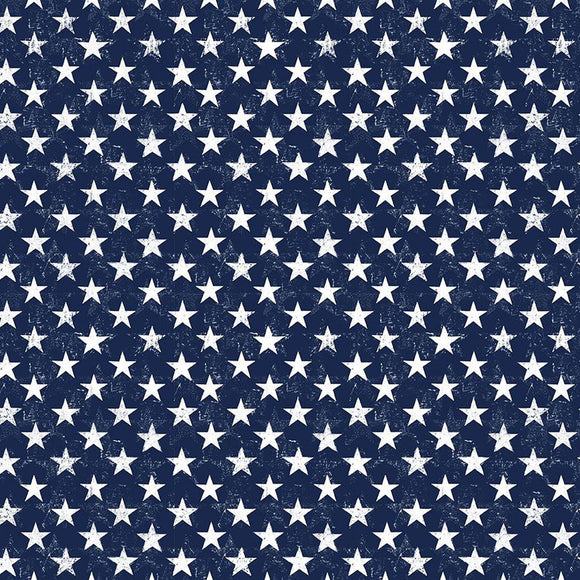 USA Patriotic Stars Fabric CD2226-NAVY