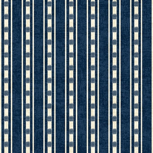 American Folk Quilt Fabric Blue Stripe 3213-77