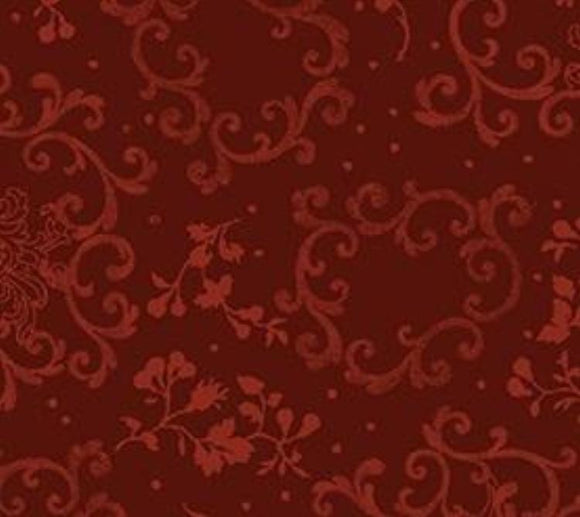 Somerset Swirly Red Quilt Fabric 618R