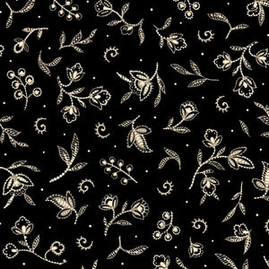  Imperial Black tossed Flowers Quilt Fabric 1649 23917J