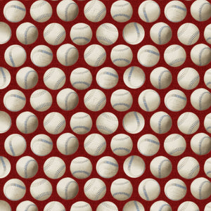All American Sports Game Time Red Baseball Fabric 2389-10 from Benartex by the yard