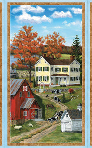 Autumn Grove 24" x 44" Farm Fabric Panel 72264-743 from Wilmington by the panel