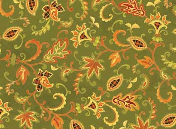 Autumn Song Green Jacobean 26294GRE1 from Red Rooster
