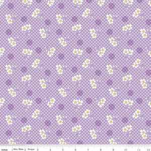 Basin Feedsacks Lilac Floral 30's Reproduction Fabric C12281-Lilac from Riley Blake by the yard