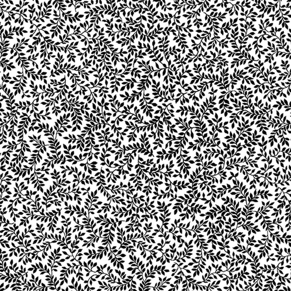 Better Basics White/Black Packed Fern Fabric 7797-99 from Kanvas by the yard