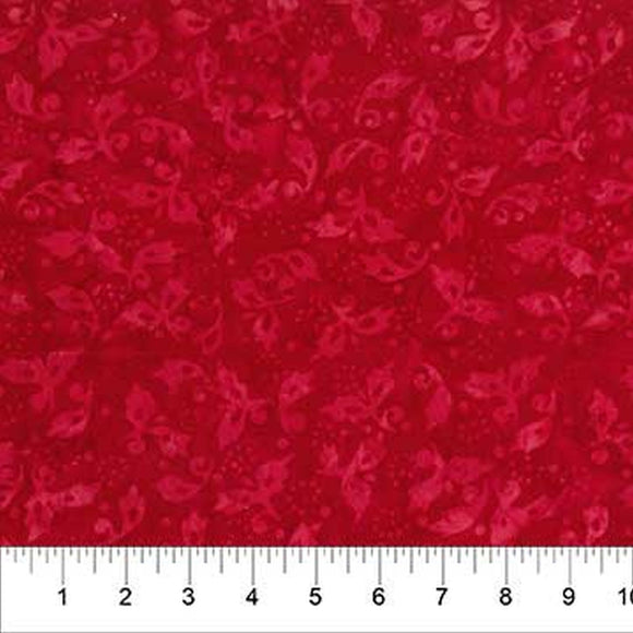 Birds of Paradise Dark Red Batik Fabric 80873-25 from Banyan by the yard