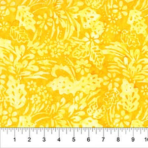 Birds of Paradise Sunshine Yellow Batik Fabric 80872-54 from Banyan by the yard