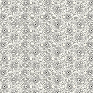 Blackwood Cottage Gray Curly Que Fabric 98658-199 from Wilmington by the yard