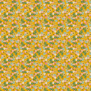 Bloom True Yellow Flora BT22106 from Poppie Cotton by the yard