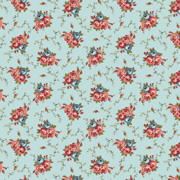 Bricolage Light Blue Floral Fabric 98645-437 from Wilmington by the yard