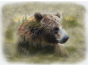 Call Of The Wild 32" x 44" Grizzly Bear Digital Panel U5063-260 from Hoffman by the panel