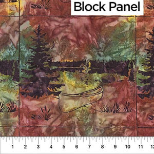 Canoe Lake Block Pattern Batik Fabric 80700-37 from Banyan Batiks