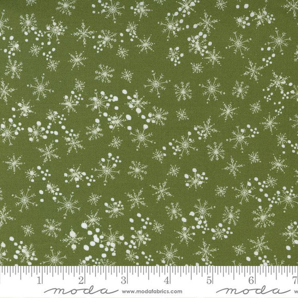 Cheer & Merriment Holiday Sage Snowflakes 45535-16 from Moda by the yard