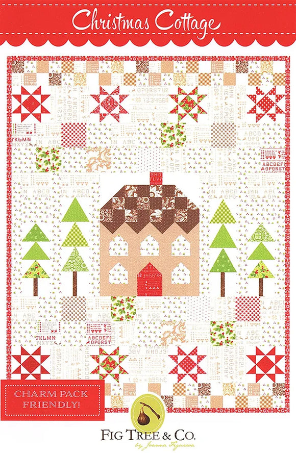Christmas Cottage Quilt Pattern by Fig Tree Quilts #FTQ-1910 from Moda