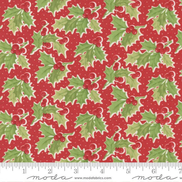 Christmas Stitch Red Holly Fabric 20442-14 by Fig Tree Co from Moda by the yard