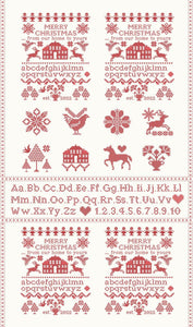 Christmas Stitched 24" x 44" Snow Ponsettia Pane1 20448-24 by Fig Tree Co from Moda by the panel