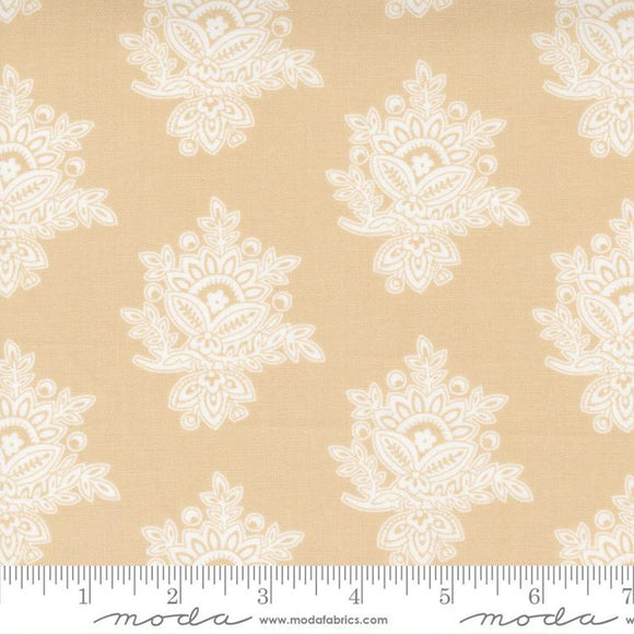 Cinnamon & Cream Flax Floral Fabric 20454-15 by Fig Tree from Moda by the yard
