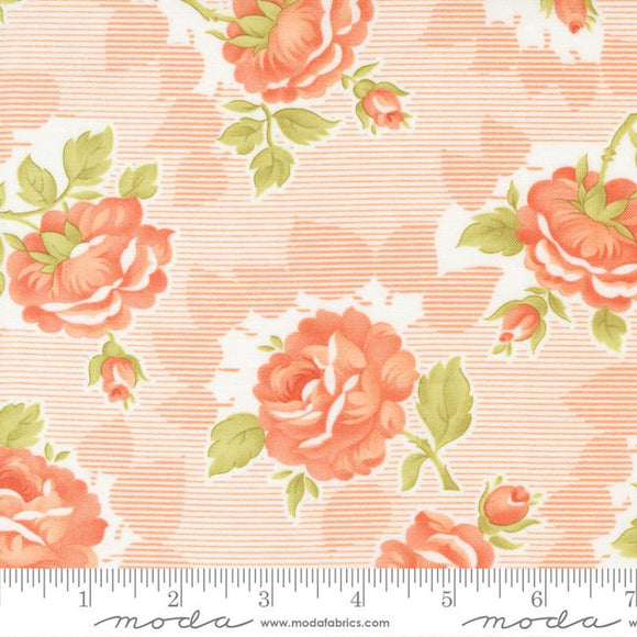 Cinnamon & Cream Peach Floral Fabric 20450-11 by Fig Tree from Moda by the yard