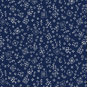 Country Rodeo Navy Tossed Bandana Fabric CX9461-NAVY-D from Michael Miller by the yard