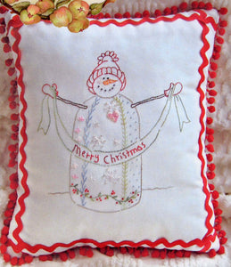 Crazy Quilt Snowman Pillow Pattern from Crabapple Hill Studio