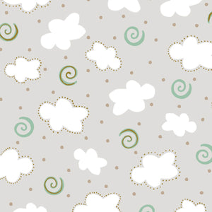 Cute & Cuddly Gray Clouds Quilt Fabric 29002K from Quilting Treasures