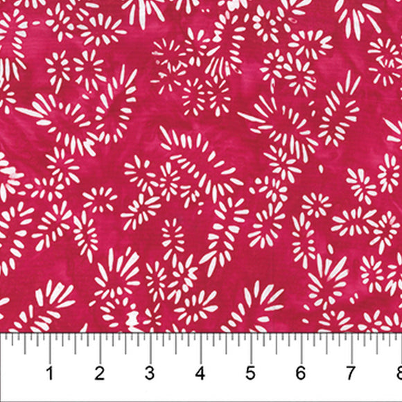 Elevation Red Leaves Batik Fabric 80685-24 from Banyan Batiks 
