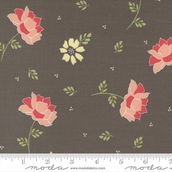 Emma Flourish Charcoal Floral 37630-21 by Sherri & Chelsi from Moda by the yard.