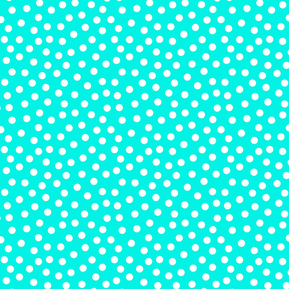 Essentials On The Dot White On Teal Dot 39146-741 from Wilmington by the yard
