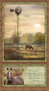 Field of Horses 24" x 44" The Land I Love Panel 01608-99 from Benartex by the panel