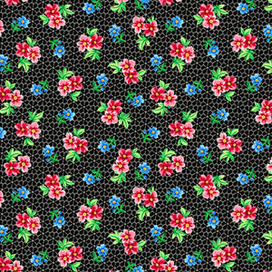 Floral Cache Black Spaced Floral 28886J from Quilting Treasures by the yard