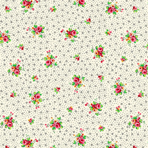 Floral Cache Roses & Dots Calico Fabric 28888R from Quilting Treasures by the yard