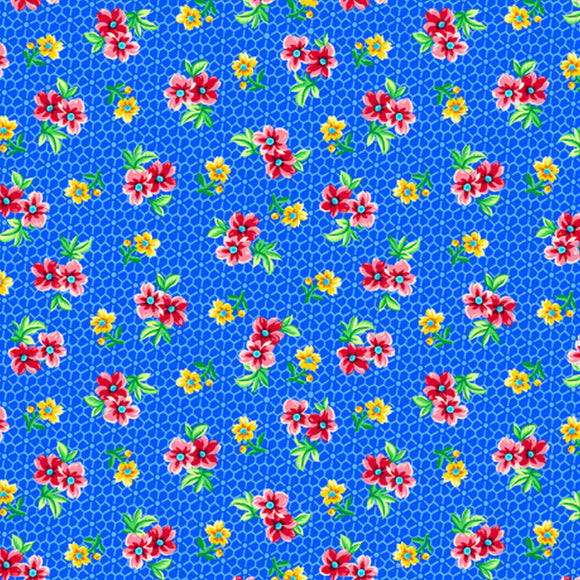 Floral Cache Royal Blue Spaced Floral 28886Y from Quilting Treasures by the yard