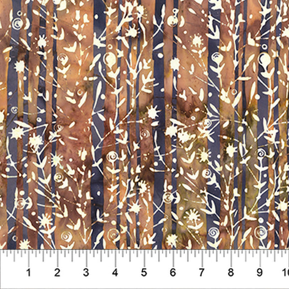 Florentine Striped Vine Batik Fabric 80614-74 from Banyan Batiks