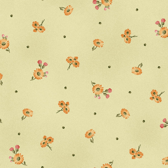 Fruitful Life Green TinyDaisies Fabric MAS9328-G from Maywood by the yard