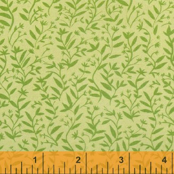 Greet The Day Green Leaf Fabric 29481-4 from Windham by the yard