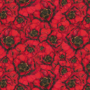 Harlequin Poppies Red Packed Poppies Fabric 39629-935 from Wilmington by the yard
