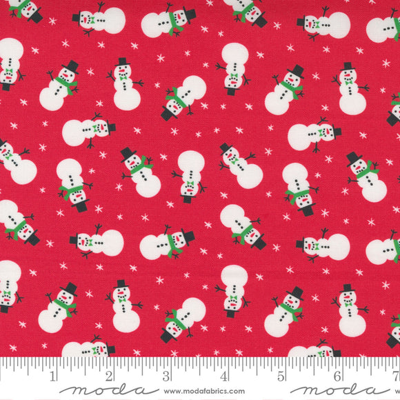 Holiday Essentials Berry Christmas Snowmen Fabric 20741-13 from Moda by the yard