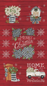 Home Sweet Holidays Red 23" x 44" Holiday Panel 56000-12 by Deb Strain from Moda by the panel