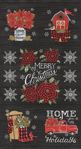 Home Sweet Holidays 23" x 44" Black Panel 56000-13 by Deb Strain from Moda