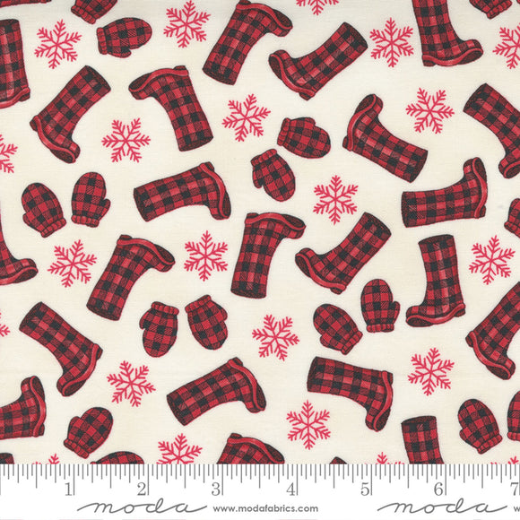 Home Sweet Holidays Red Buffalo Boots Fabric 56006-11 by Deb Strain from Moda by the yard
