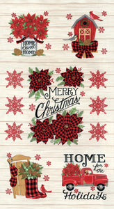 Home Sweet Holidays White 23" x 44" Panel 56000-11 by Deb Strain from Moda by the panel