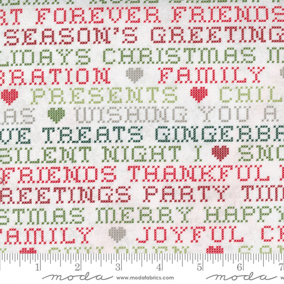 Hustle And Bustle Blizzard Words Holiday Fabric 30664-11 by Basic Grey from Moda
