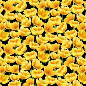 Hydrangea Garden Yellow Digital Tulips Fabric 5889-99 from Studio E by the yard