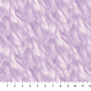 Great Blue / Jacaranda Pale Purple Feathers Fabric 24058-80 from Northcott by the yard