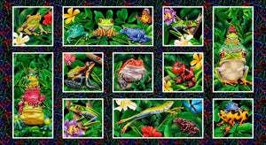 Jewels Of The Jungle Digital Frog Panel from Studio E by the panel