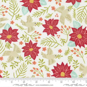 Joyful Joyful Cream Poinsettia Holiday Fabric 20802-11 from Moda by the yard
