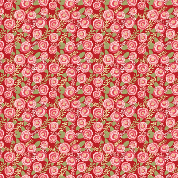 Kaisley Rose Rosalie Rose Floral Fabric KR20504 from Poppie Cotton by the yard