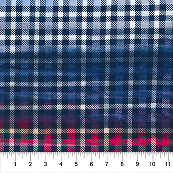 Kilts And Quilts Indigo Rose Plaid Fabric 80390-49 from Northcott by the yard